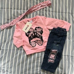 Brand New PatPat Sweatshirt and Jeans 3-6M